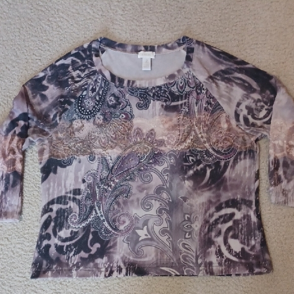 Chico's Tops - Chico's Paisley Print 3/4 Sleeve Top